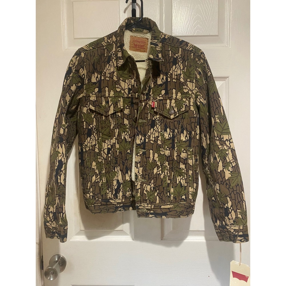 Camo Mens Levi's x Supreme Sherpa Trucker Jacket